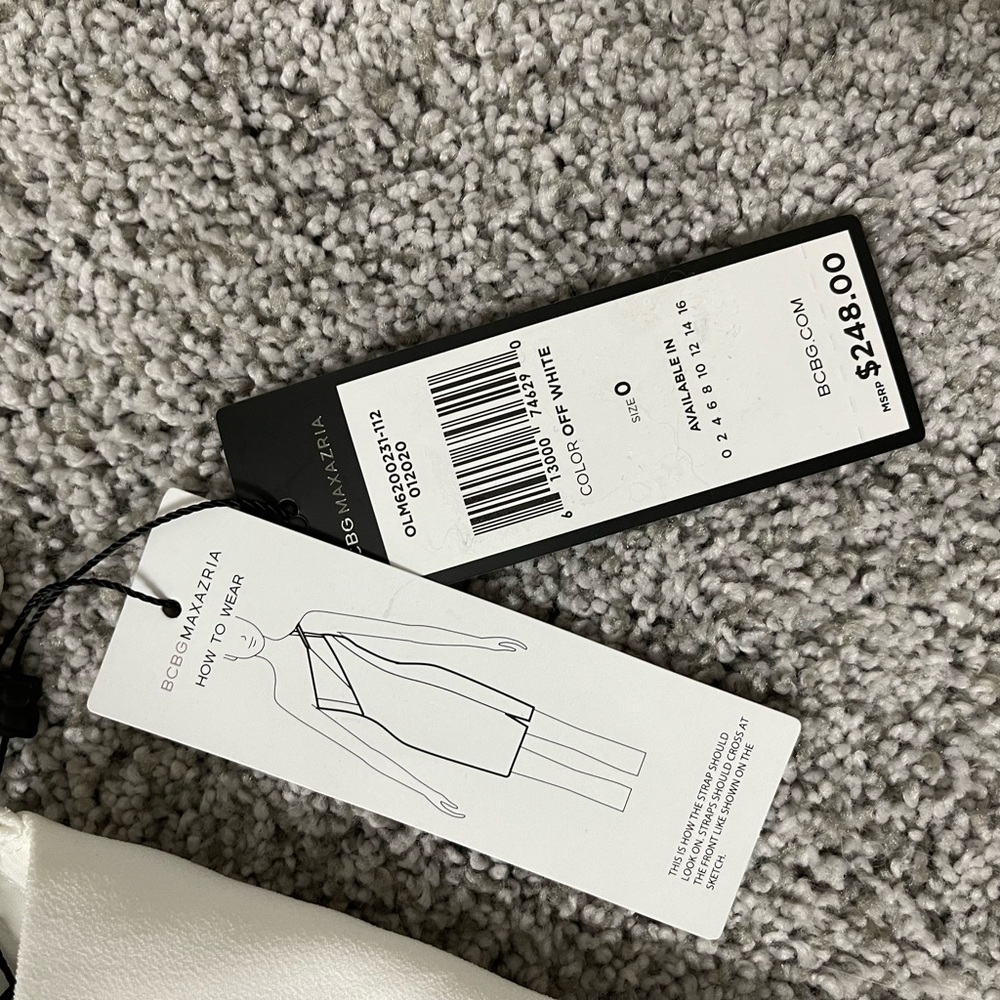 BCBG MaxAzria white asymmetrical cocktail dress - Picture 6 of 7
